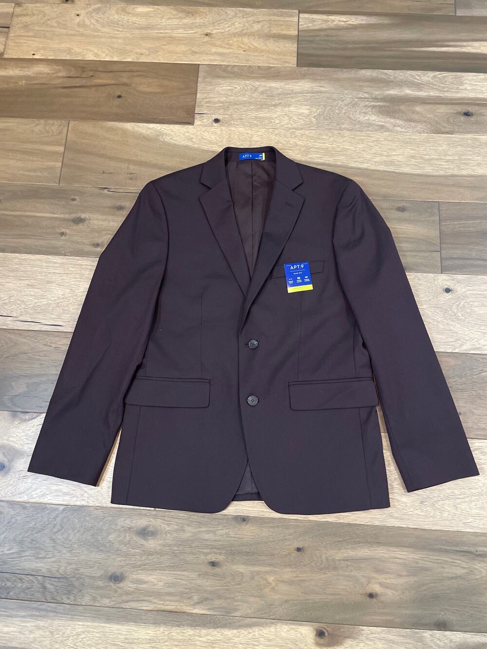 Apt 9 Premier Flex Sport Coat Blazer Size 38S Brown Slim Fit Stretch NWT